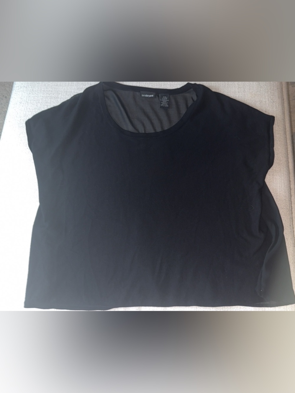 Lane Bryant Black Short Sleeve Crew Neck Tee